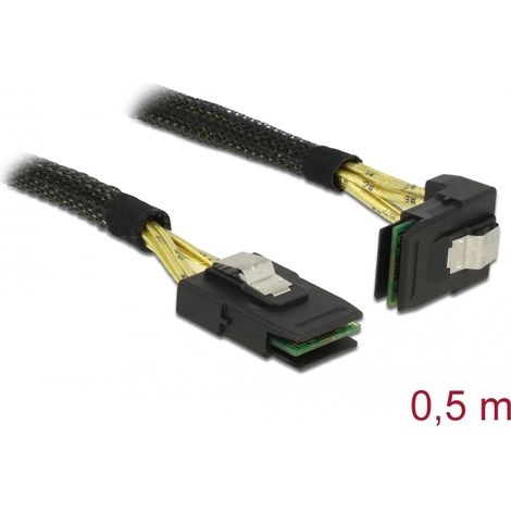 Delock Cable Mini SAS SFF-8087  Mini SAS SFF-8087 sesgado de 0,5 m