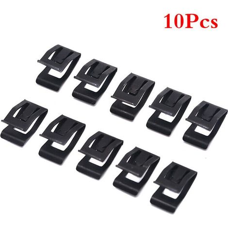 Rivet Clip - Metal Retainer - For Car Console Dash Dashboard - Black - 18 mm x 8 mm - Pack of 10 (1/5)