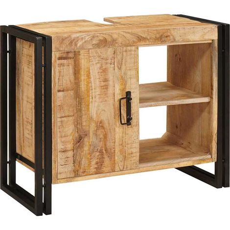 Meuble sous évier Marron 71 x 33 x 58 cm Bois de mangue massif