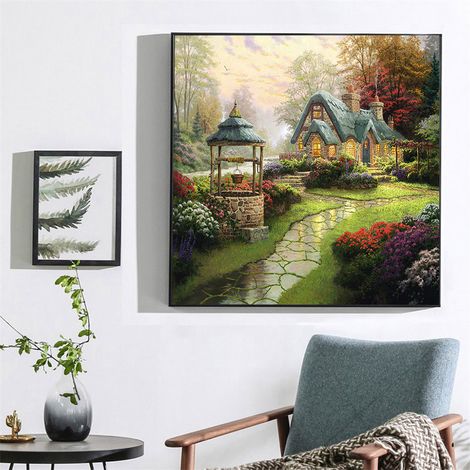 Kit perle cristal ronde 5D tableau diamant à coller fait main déco murale maison 25x30cm (1/5)