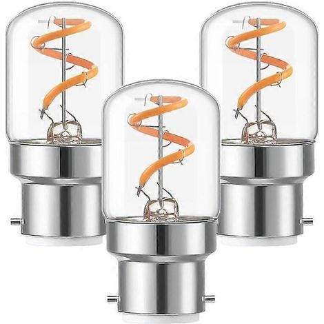 Ampoule LED Mini B22, filament vintage T28, 1,5 W, blanc chaud 2700 K, équivalent 15 W, culot à baïonnette B22, dimmable, lot de 3 (1/5)
