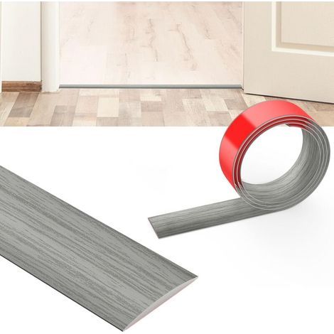 Barre de Seuil Autoadhésive, 1M x 4CM Plinthe Souple Autoadhésive, Lino Sol Rouleau, Barres de Transition de Seuil, Bande décorative en PVC pour Couvrir Les Espaces Entre Les Sols en Bois (1/4)