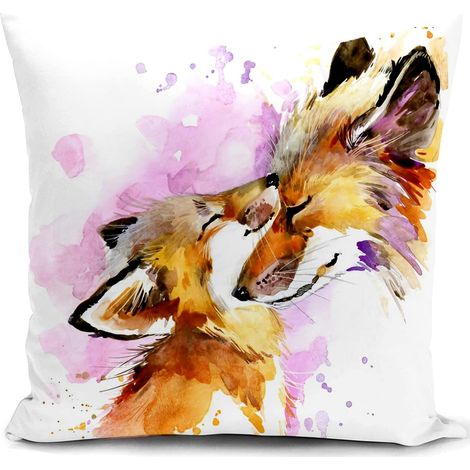 Housse Coussin 40x40 cm Renard Cadeau Fete des Meres Maman Anniversaire Femme Decoration Salon Rose Housse Coussin pour canapé Chambre Deco decoratif (1/5)