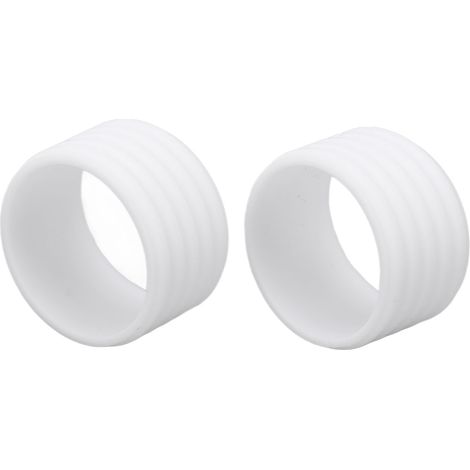 Anneaux de fixation en silicone pour grip de raquette de tennis (lot de 2) - Blanc - Absorbe la transpiration (1/5)