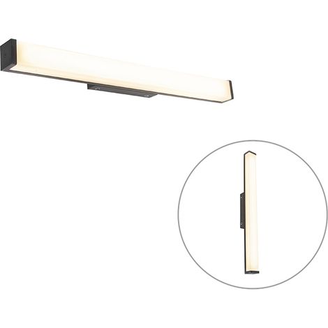 Qazqa – Applique murale LED 620 mm – 950 lumens – lumière blanche chaude 3000K – IP44 – design moderne noir pour salle de bains (1/6)