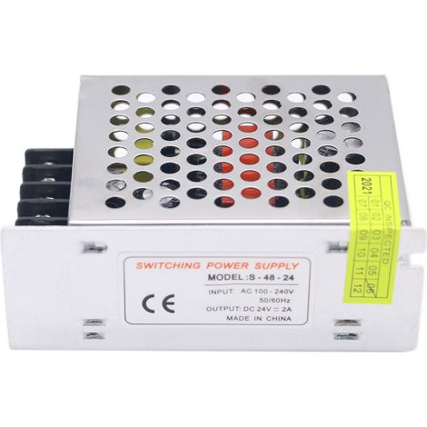 Transformateur de tension AC 100V  240V à DC 24V 2A 48W, alimentation électrique pour bande Led (1/5)