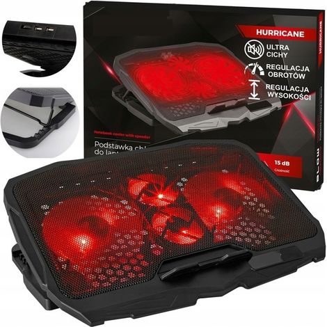 Base de refrigeración para portátil de 12 a 17 pulgadas con iluminación LED, resistente (1/4)