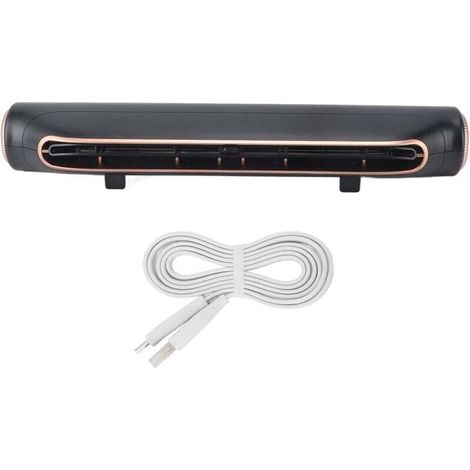Ventola per computer con clip, 3 velocità, angolo regolabile, ventola USB per monitor desktop, nera (1/4)