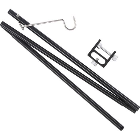 Support de lanterne de camping pliable en aluminium avec crochet et housse de transport (1/5)