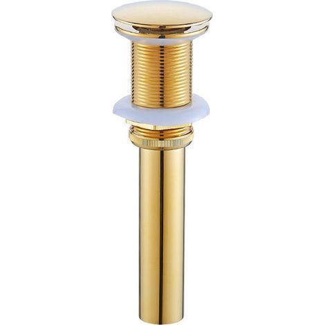 Sink Drain & Accessories, Retro Pop-up Basin Waste Plug Drain Without Overflow Bronzed Brass Universal Sink Drainer Valve Sink Basin Siphon, Gold
