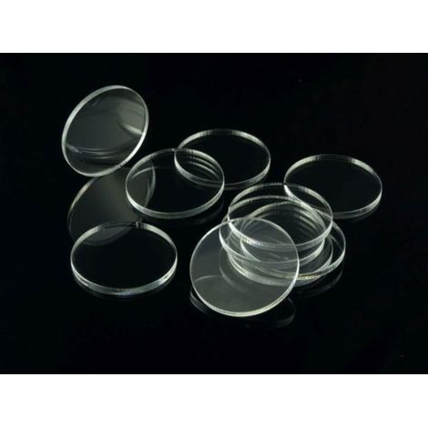 Dessous De Verre - Acrylique Transparent - Rond 40 mm Épaisseur 3 mm - Pour Table Intérieure - Lot De 10
