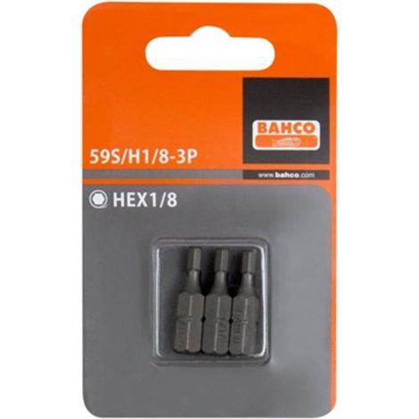 CARTON 3 PUNTAS 1/4 HEX5/32 25MM - BAHCO