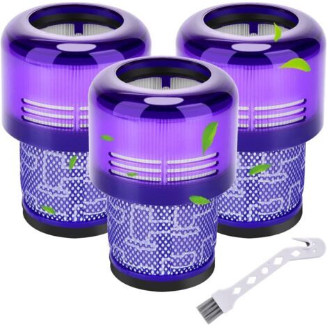 Lot de 3 filtres V11 pour aspirateur sans fil Dyson V11 Absolute V11 Animal V11 Torque Drive V15 Detect SV14. Pièces de rechange lavables. Remplace les pièces n° 970013-02 et 97001302.