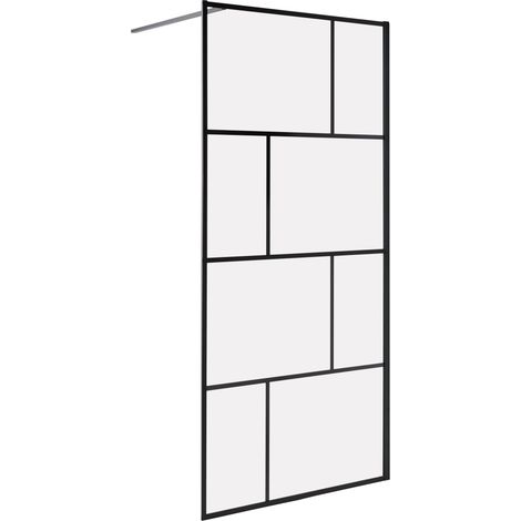 Vetro temperato Bagno Schermo doccia in vetro temperato Walk In Wet Room 90 x 195 cm Nero Tapajos