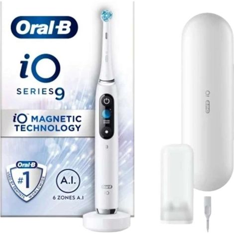 Oral-B Braun iO 9 Weiße elektrische Zahnbürste (1/2)