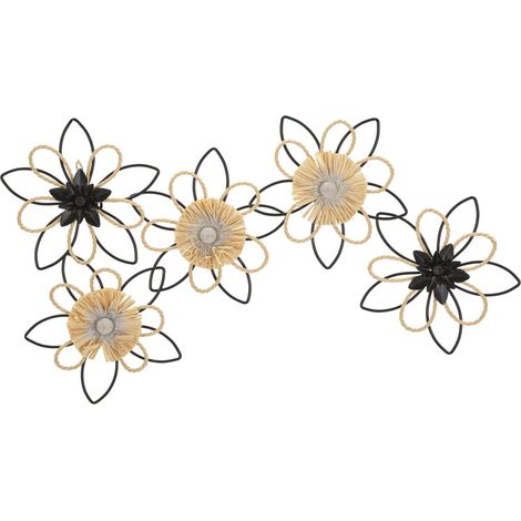 Flowpaneel aus Eisen und Bast 60 x 4 x 35 cm (1/5)