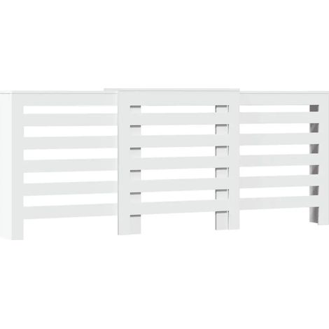 Cache-radiateur blanc vertical moderne avec étagère décorative 205 x 21,5 x 83,5 cm en bois d'ingénierie blanc (1/5)