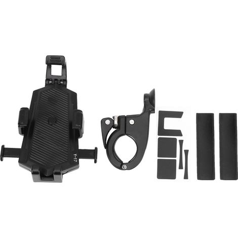 Support téléphone vélo en alliage d'aluminium, étui anti-choc pour moto et bicyclette, support noir pour guidon (1/5)