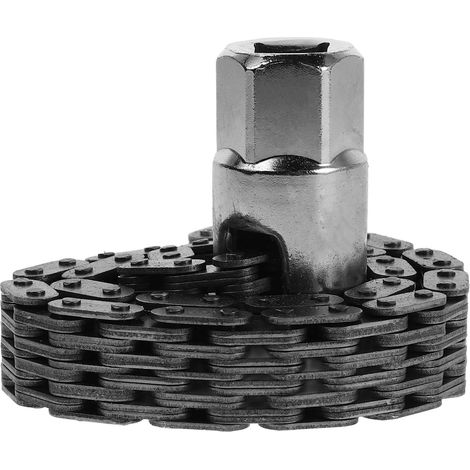 Clé à Filtre Huile Double Chaîne 52 Sections Robuste Douille pour Démontage et Installation Outil Professionnel Automobile (1/5)