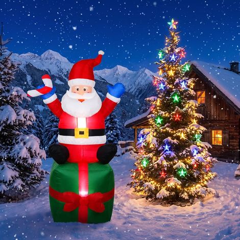 GARVEE Renne de Noël gonflable auto gonflable adaptateur UE décoration extérieure jardin terrasse pelouse (1/5)