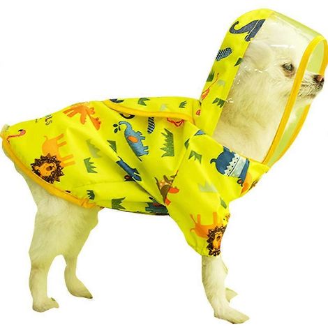 Wasserdichter Regenmantel für Hunde, transparenter Welpen-Regenmantel, Poncho für Welpen, wasserdichter Hunde-Regenmantel für Hunde (1 Stück, gelb)