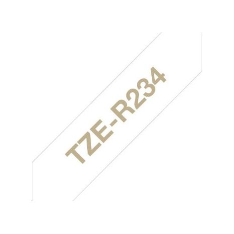 Brother TZE-R234 nastro per etichettatrice Oro su bianco (1/4)