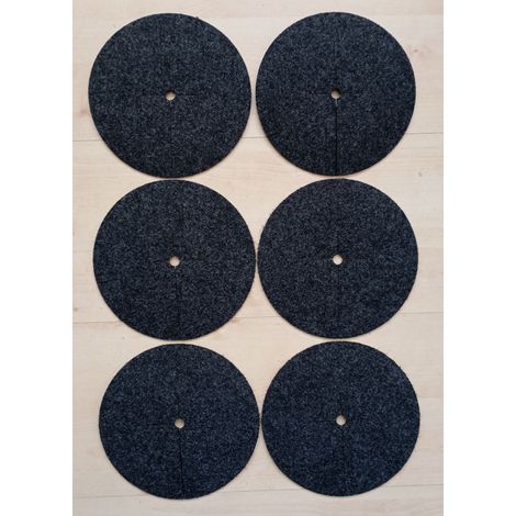 Set mit 6 Unkrautbekämpfungsscheiben, Mulch, Graphit, Durchmesser 17 cm (1/2)