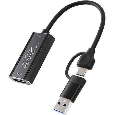 USB 3.0-Videoaufnahmekarte, 60-Hz-Aufnahme, 4K-HD-Quelle auf USB/Typ-C, 2-in-1-Videorecorder für Gaming und Live-Streaming (1/5)