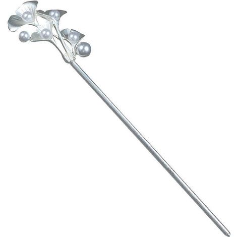 Pince à cheveux chinoise élégante pour femme (1 pièce) - Pince à cheveux argentée à motif floral (1/5)