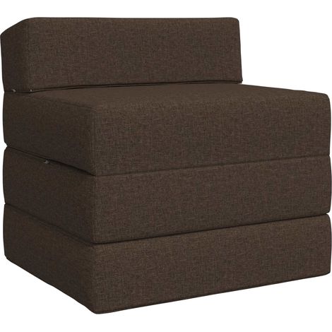 Foldable Sofa Bed Taupe 200 x 70 x 15 cm Fabric vidaXL