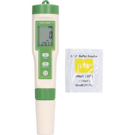 Medidor Digital ORP Portátil con Compensación ATC, Pantalla HD y Función Hold, Rango -1200 a 1200 mV – Ideal para Piscinas y Acuarios (1/5)