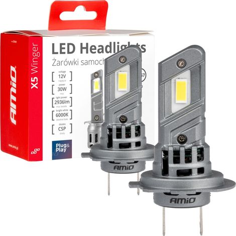 Bombillas LED para coche X5 Winger Series H7 H18 6000K Canbus amio-03946 (1/5)
