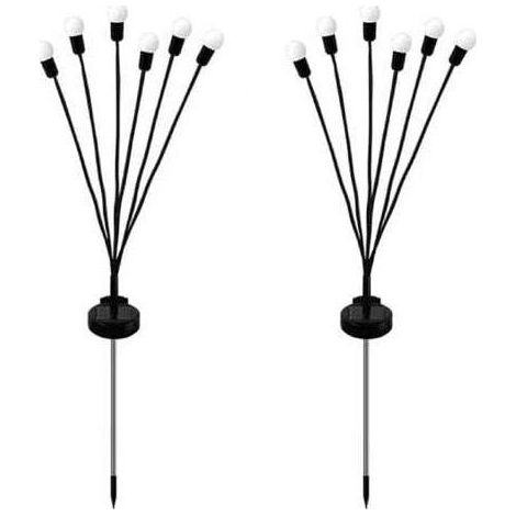 BARKBUSTERS Lot de 2 lucioles solaires à 6 LED - Étanche - Étoiles - Pour jardin, allée, paysage, extérieur - Lumière chaude [Classe énergétique A+++] (1/5)