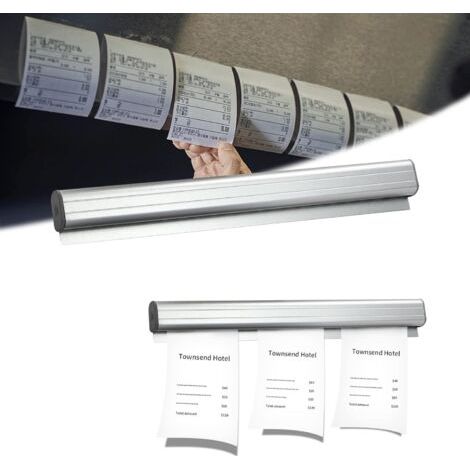 Télécommande, support mural en aluminium pour tickets et factures de caisse ou de bar, porte-étiquettes et organisateur de commandes pour cuisine, bar ou bureau – 30 cm