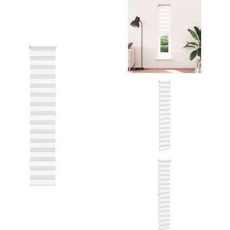 Store zèbre blanc 50x200 cm largeur du tissu 45,9 cm polyester - Store Zébré - Stores Zébrés - Store À Enrouleur Zébré - Double Store À Enrouleur (1/5)