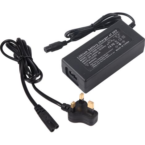 Chargeur sécurisé pour batterie lithium de trottinette électrique, adaptateur secteur avec fiche UK, chargeur de scooter électrique (1/5)