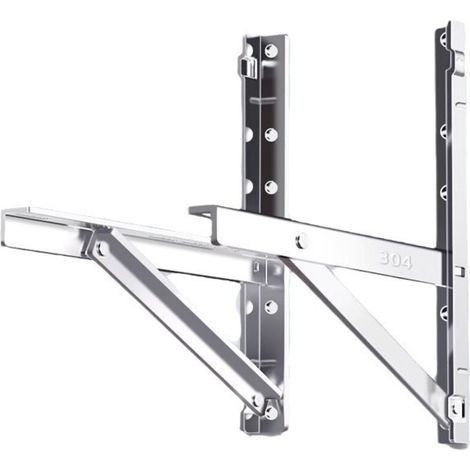 Soporte de unidad exterior de aire acondicionado de acero inoxidable 304, estante engrosado, adecuado para Midea y Gree (puede soportar 100 kg)