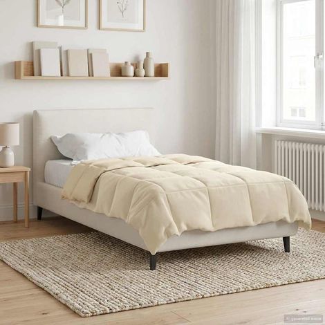 vidaXL Winter Duvet Quilted Cream 155 x 220 cm Microfiber