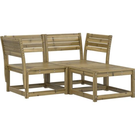 Maison Exclusive - 3-tlg. Garten-Sofagarnitur Kiefernholz Imprägn