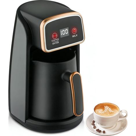 Türkische Kaffeemaschine  600-W-Kaffeemaschine mit zwei Heizsystemen  Überhitzungs- und Überlaufschutz  300 ml Fassungsvermögen (1 bis 4 Tassen)  Einfache Reinigung (1/5)