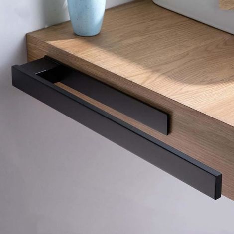 Porte Serviette - Acier Inoxydable 304 - Sans Percage Adhésif Pour Salle De Bain Et Cuisine - Noir - 1 Pièce (1/4)