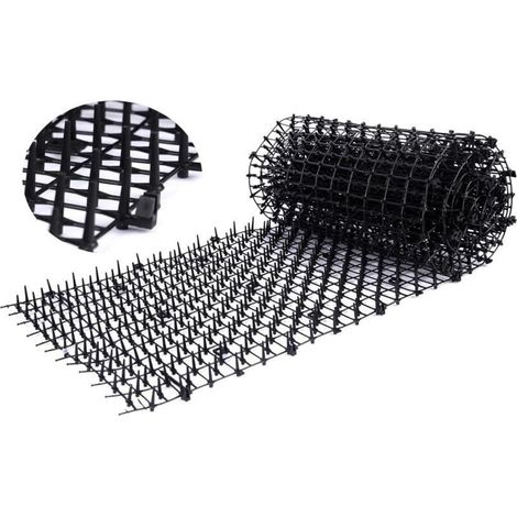 Tapis répulsif pour chats avec picots en plastique pour empêcher les chats de s'approcher, 2 m x 30 cm, noir, 1 pièce (1/4)