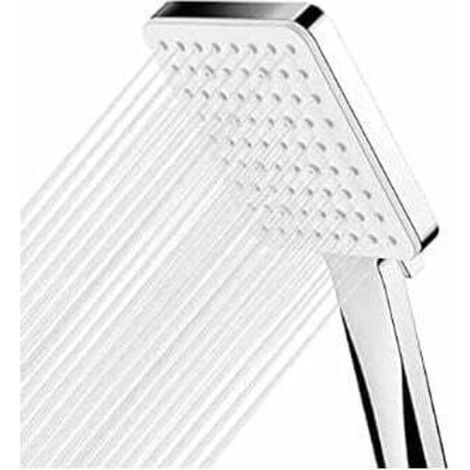 High Pressure Shower Head with 6 Sprays Handheld Universal Shower Head Water Saving Anti-limescale Shower Head Pattern Bath Massage Large Square Chrome Shower Head MUMU (1/4)