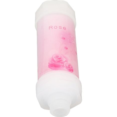 Filtre de douche éliminant les impuretés et le chlore. Purificateur d'eau de bain délicat à 3 couches, parfumé à la rose. (1/5)