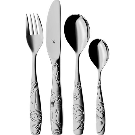 Trousse de couverts Pour enfant 4 pièces Sans gravure gris (1/4)