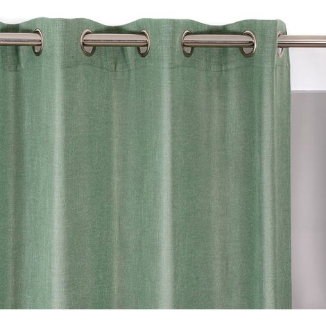 Cortina translúcida Alan, verde, 260 x 140 cm (alto x ancho). AUTRES