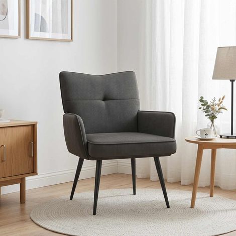 vidaXL Sillón Gris oscuro Tela de Pana (1/5)