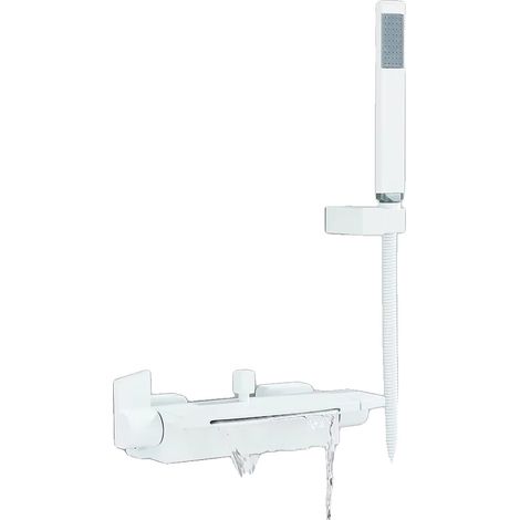 Grifo termostático para ducha, control termostático automático, diseño contemporáneo, blanco. (1/2)