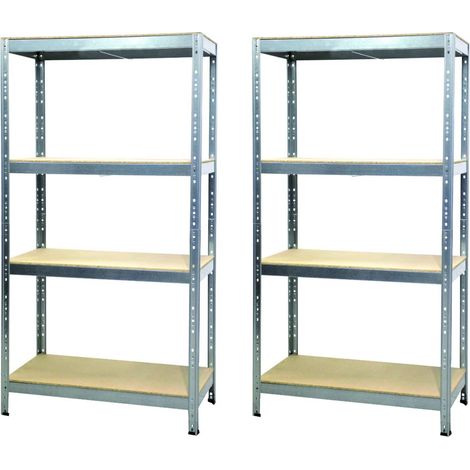 2 Scaffali Joker a Incastro Grima 4 Piani Truciolare 175 Kg L 90 X P 40 X H 176 Cm (1/5)