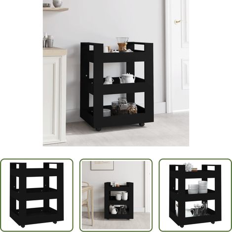 Küchenregal - Küchenwagen Schwarz 60x45x80 cm Holzwerkstoff (1/5)